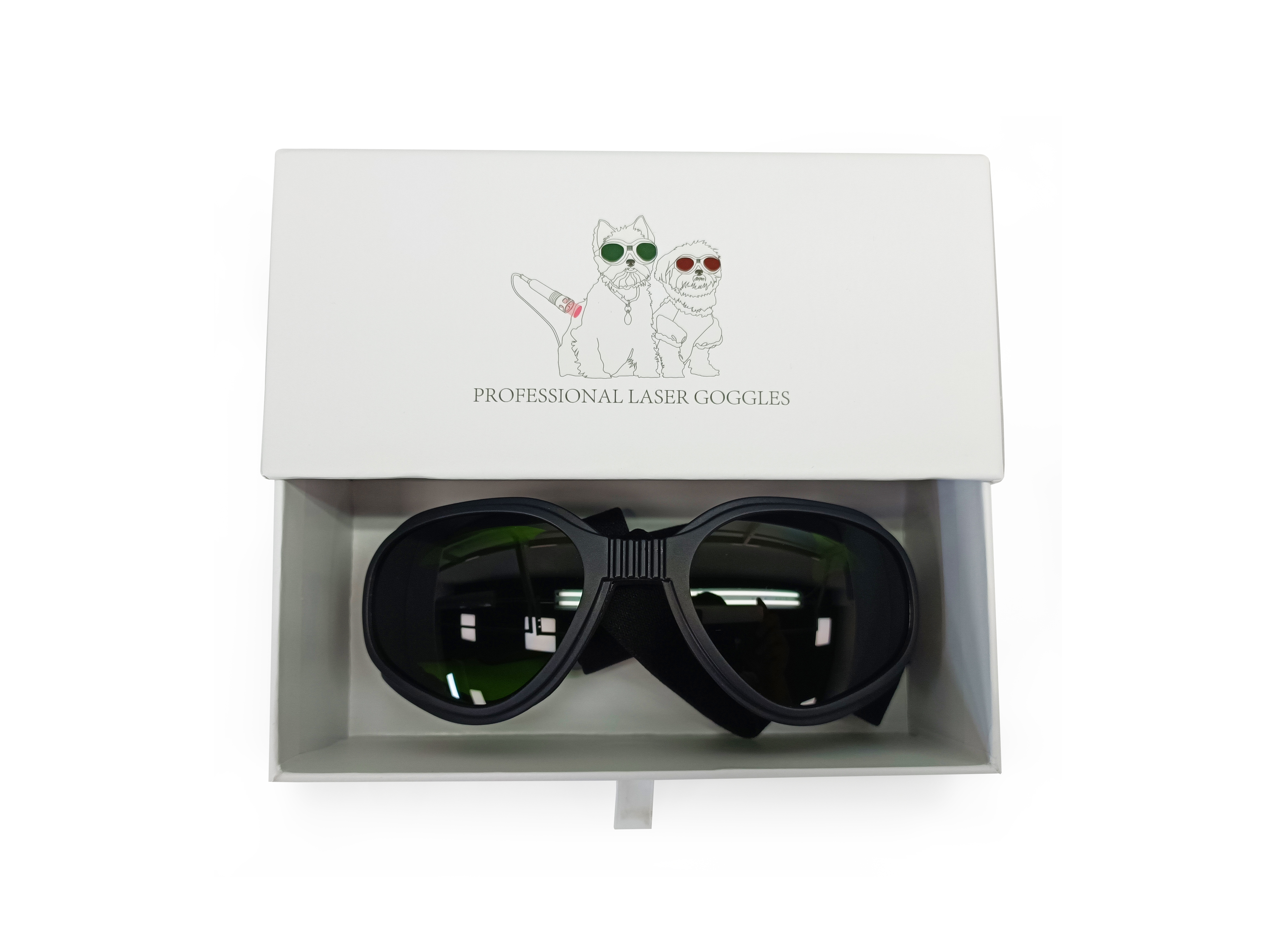 Pet goggles worn by a dog
